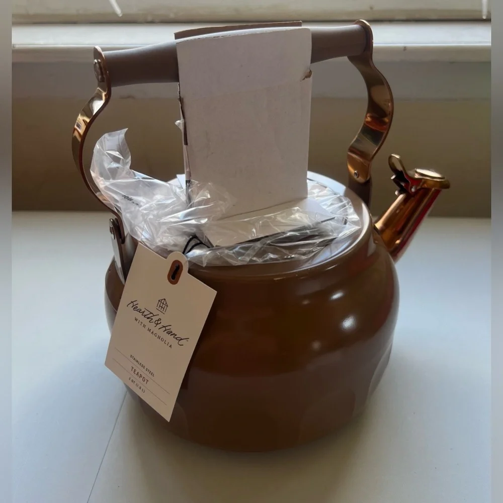 Teapot with Copper Accents Tan - Hearth & Hand Magnolia